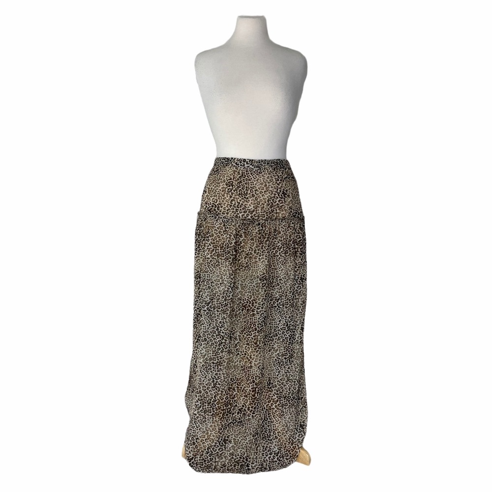UO Ecote Leopard Animal Print Maxi Skirt Size 2